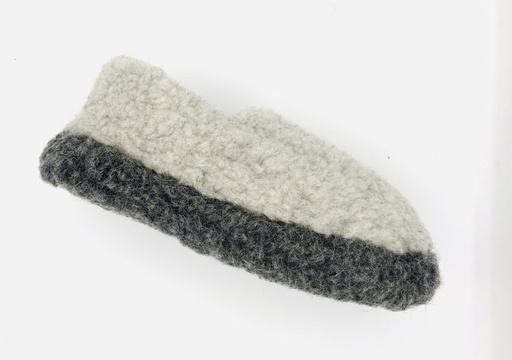 Pantoufles Gris foncé « Siberian » effet mouton, 100% laine mérinos