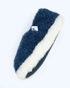 Pantoufles Bleu foncé « Siberian » effet mouton, 100% laine mérinos