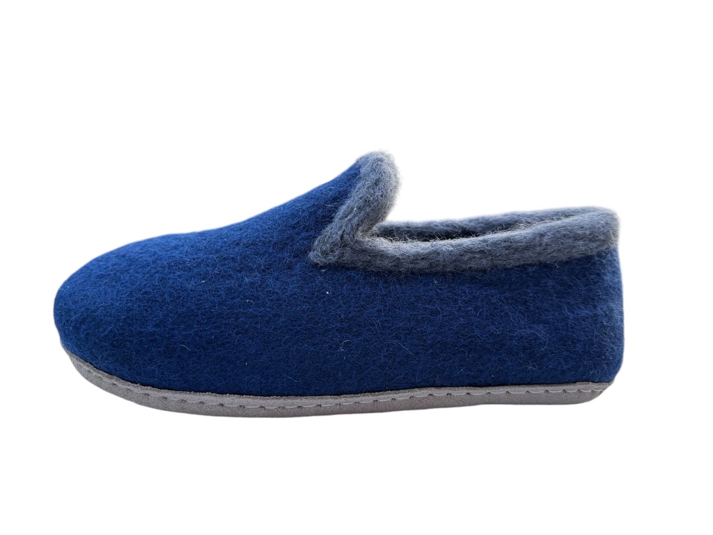 Pantoufle Bleu foncé / Gris éléphant