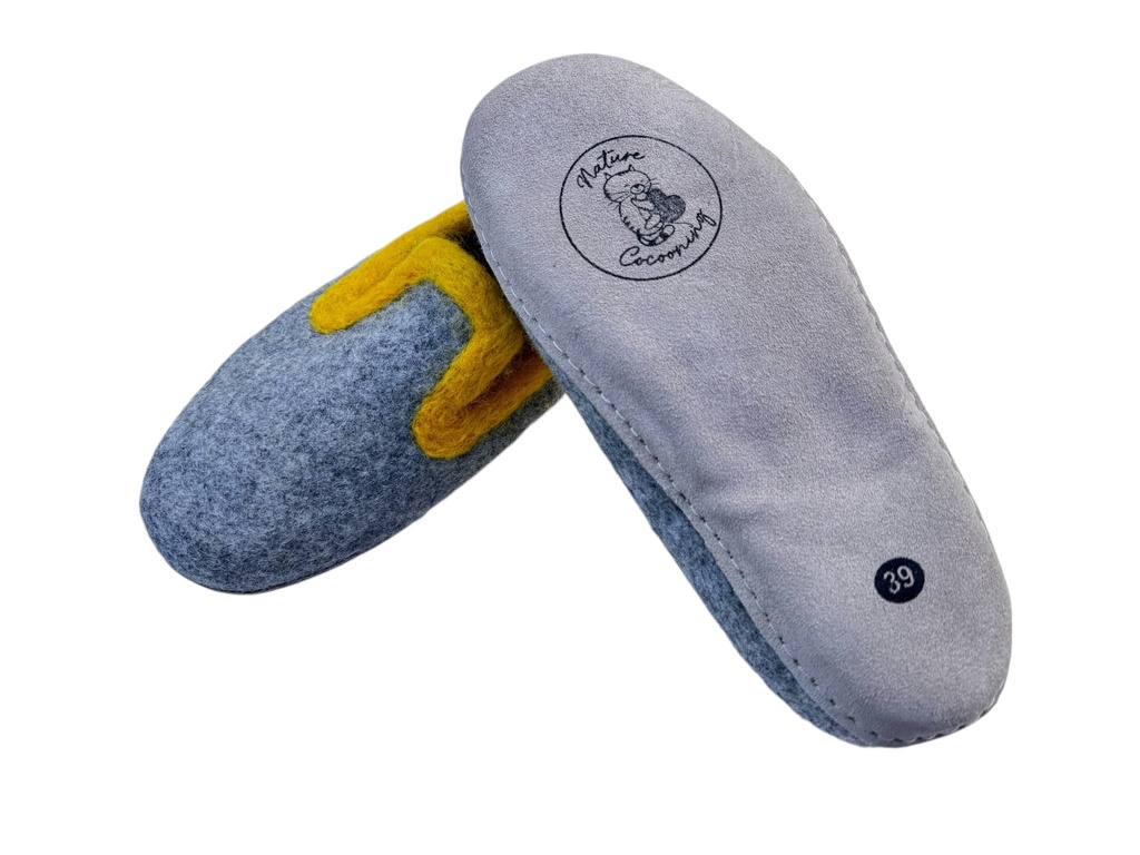 Pantoufle Gris / Jaune