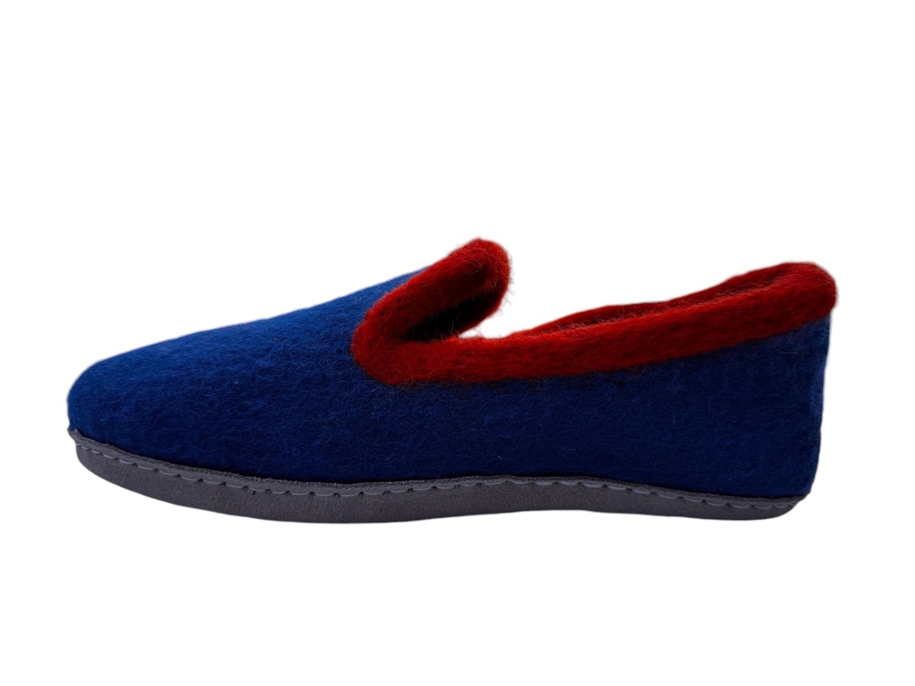 Pantoufle Bleu profond / Orange