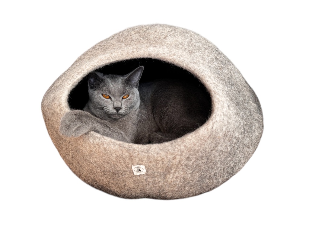 Cave à chat grise 