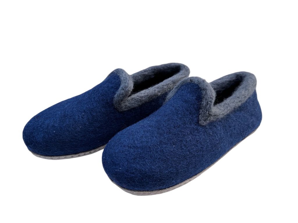 Pantoufle Bleu foncé / Gris éléphant
