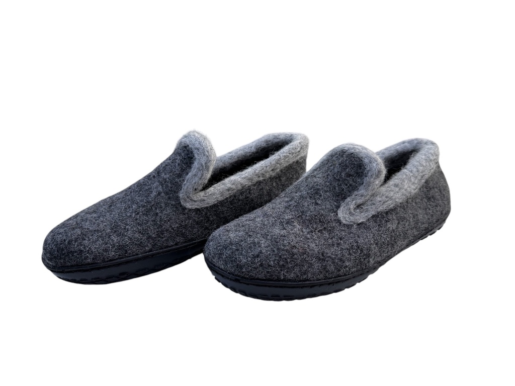 Pantoufle Gris anthracite / Gris moyen