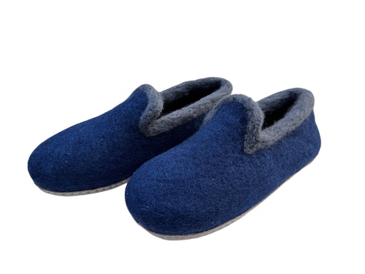 Pantoufle Bleu foncé / Gris éléphant